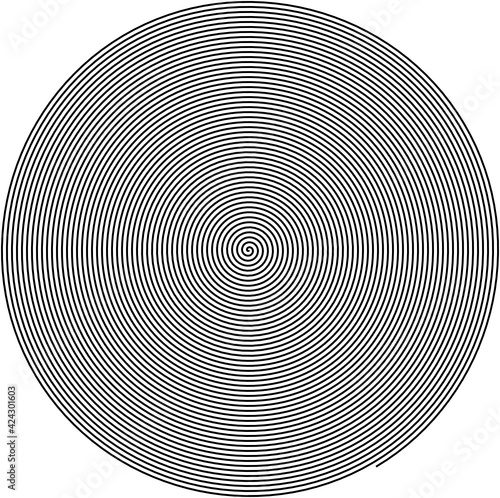 Espiral negra creando un efecto de superficie metálica
