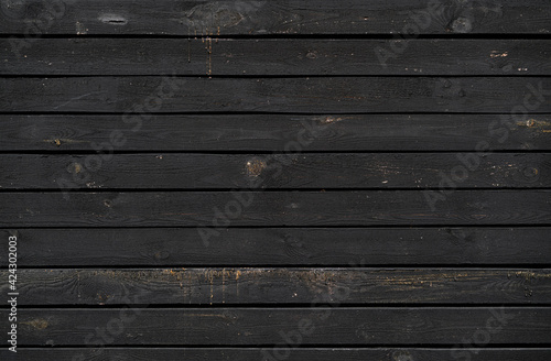 Wallpaper Mural Wooden slats, texture of the surface of the picture of the wall lathing of wood in black color. Torontodigital.ca