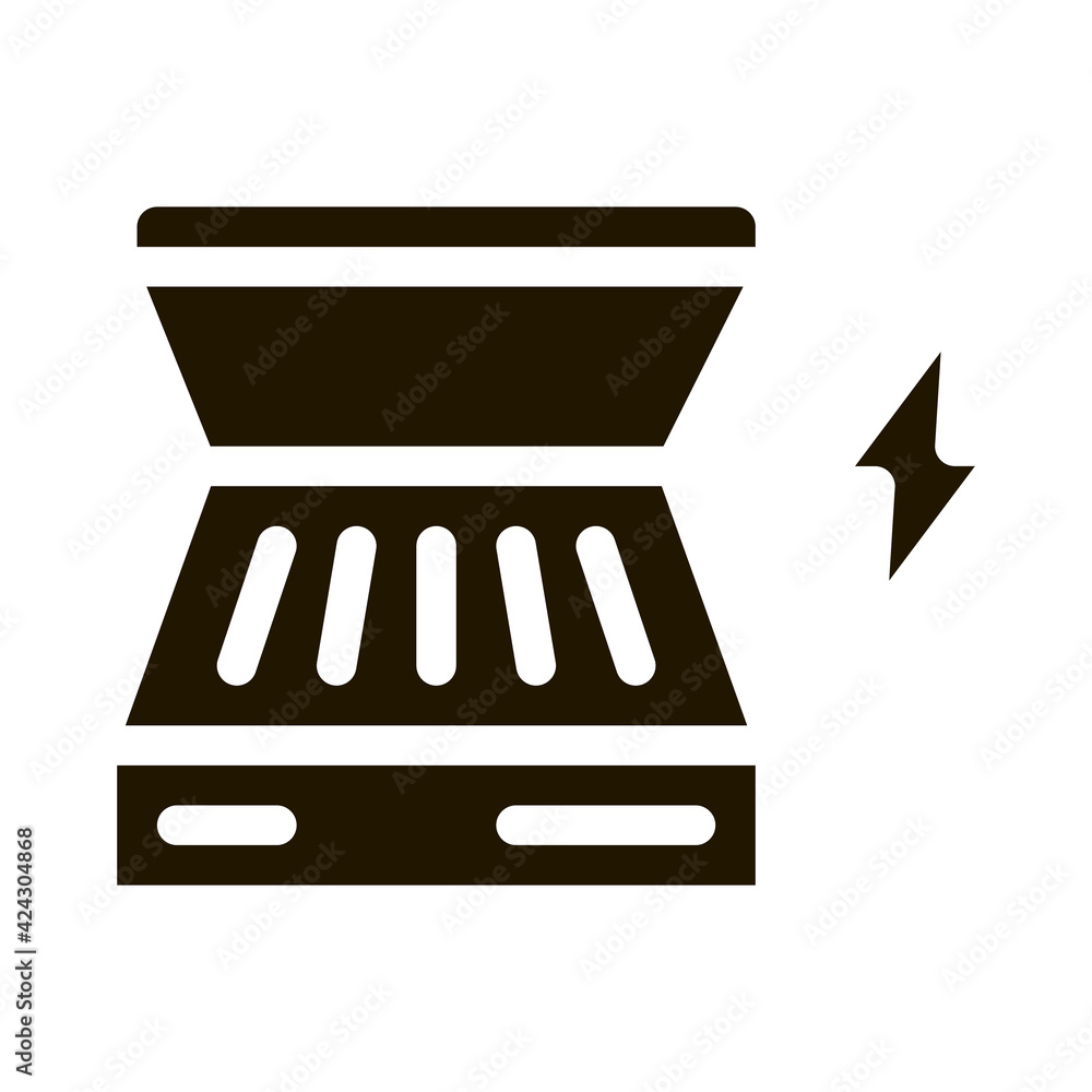 electrical bbq glyph icon vector. electrical bbq sign. isolated symbol illustration