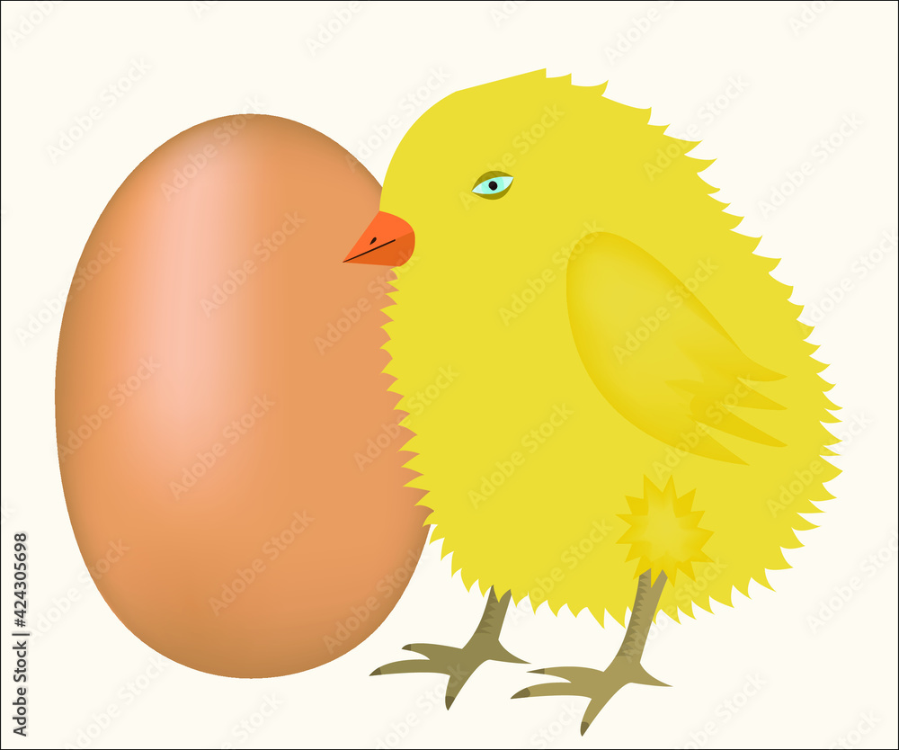 A chicken with an egg. A chicken with an egg.