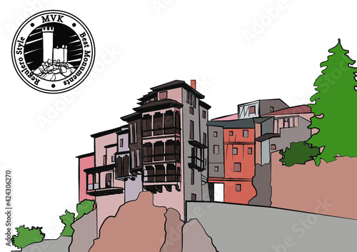 Ciudad amurallada de  Cuenca, España.