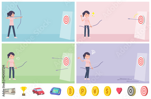 flat type medical staff woman_Bow-and-arrow