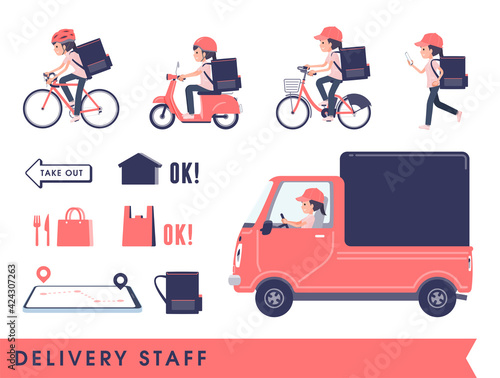 flat type medical staff woman_Delivery-staff