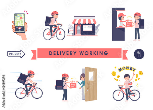 flat type medical staff woman_Delivery-working