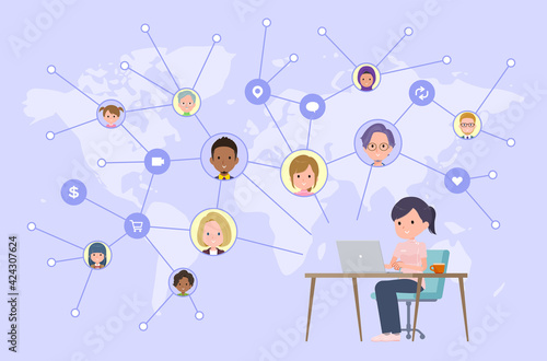 flat type medical staff woman_SNS-transmission