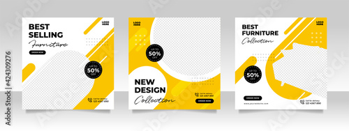 Minimalist furniture sale banner or social media post template
