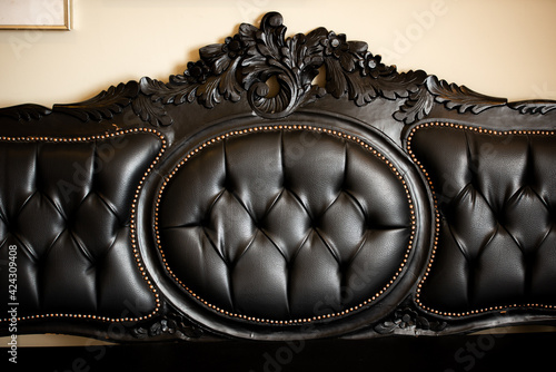 brown leather upholstery photo