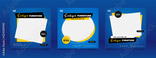 Creative furniture sale banner or social media post template