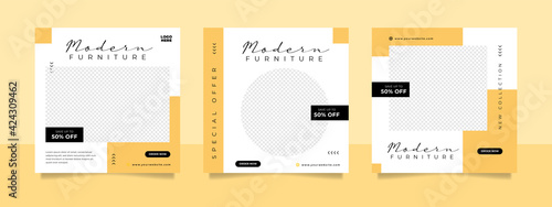 Minimalist furniture sale banner or social media post template