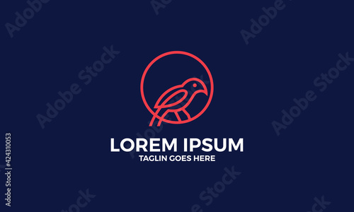 bird logo vector line outline monoline art icon
