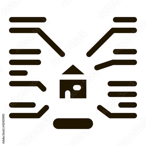 house characteristics glyph icon vector. house characteristics sign. isolated symbol illustration