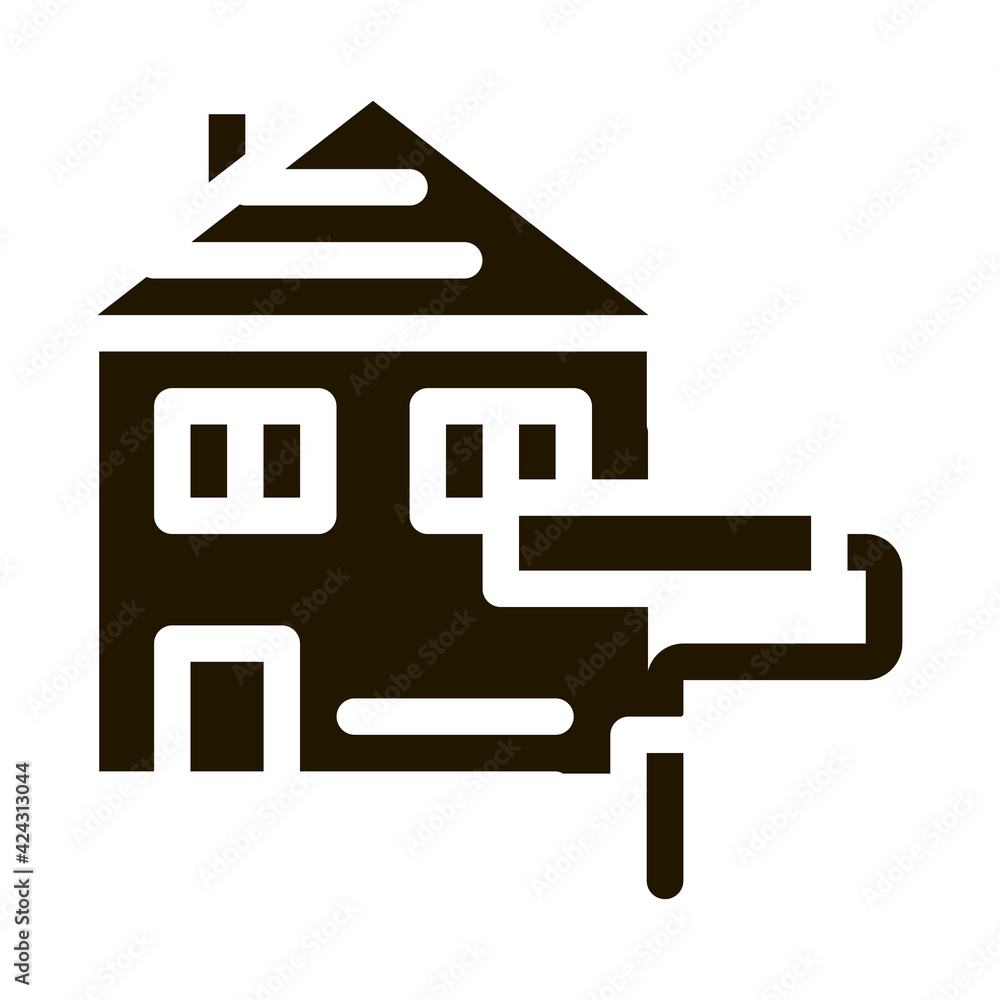 house painting glyph icon vector. house painting sign. isolated symbol illustration house painting glyph icon vector. house painting sign. isolated symbol illustration