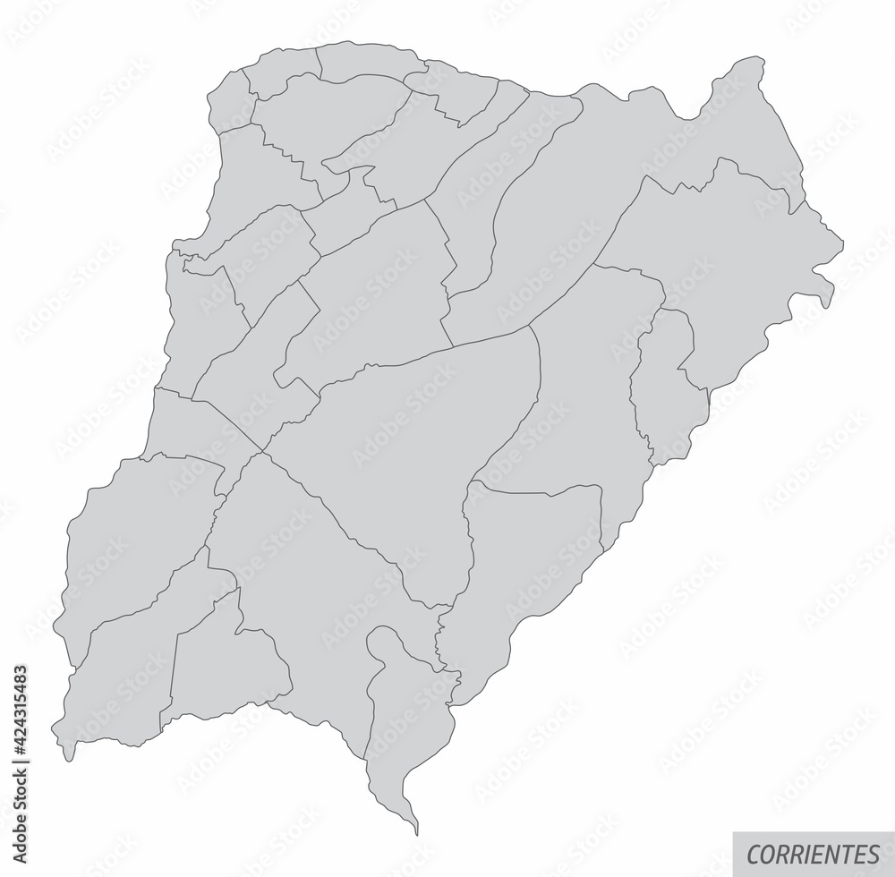 Corrientes province administrative map
