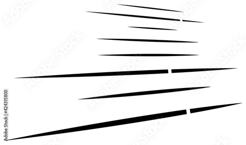Dashed dynamic lines, stripes. 3D Lines in perspective vanishing with gaps