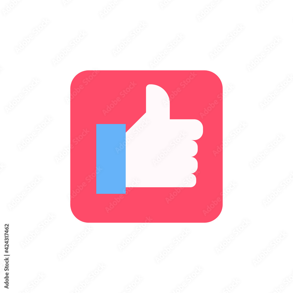 Thumb Up vector icon. Style is flat symbol, cobalt color, rounded angles, white background. Thumb Up vector icon. Style is flat symbol, cobalt color, rounded angles, white background.
