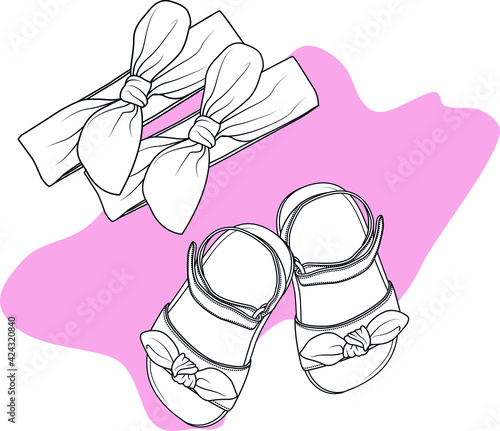 Headband and shoes set vector illustration