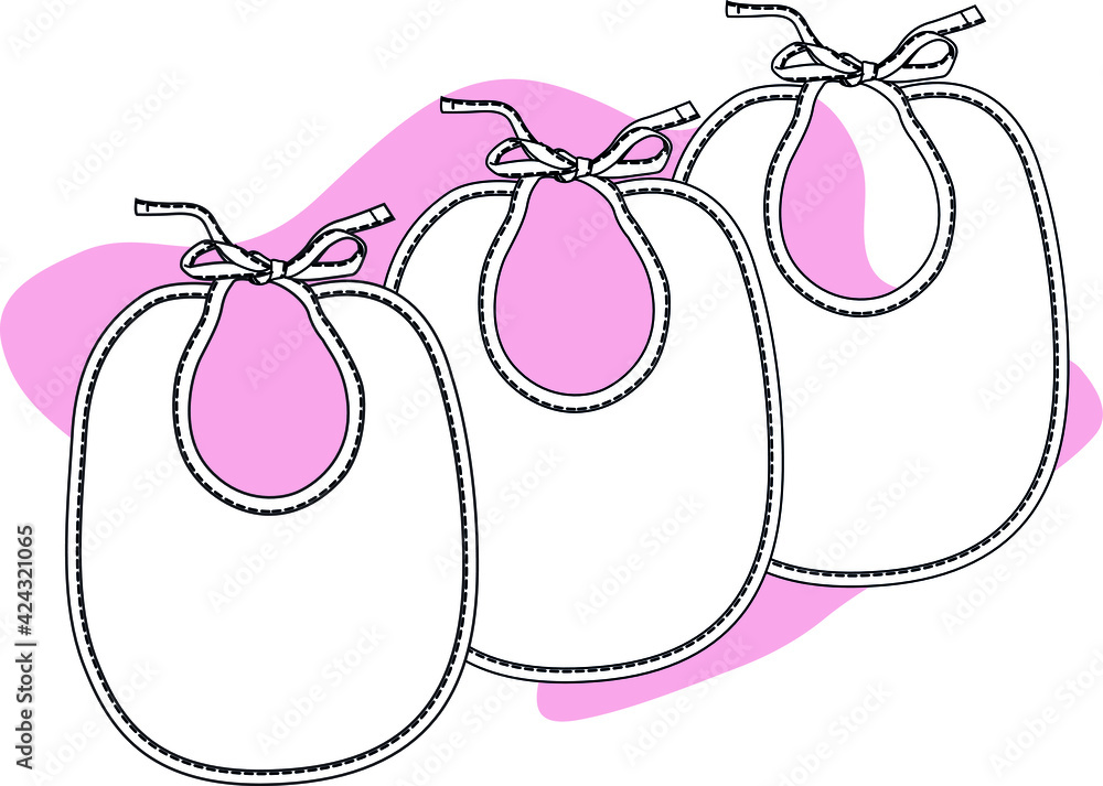 BABY BIB Design flat sketch. vector drawing Stock Vector Adobe Stock