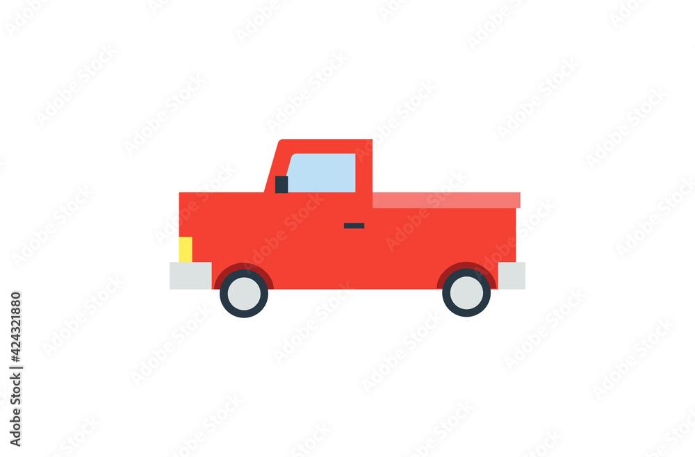 pickup truck emoji.red car vector emoji.