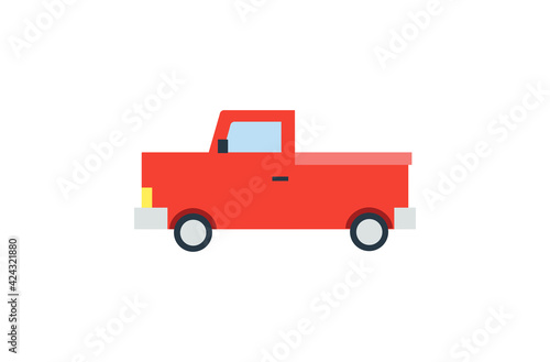 pickup truck emoji.red car vector emoji.