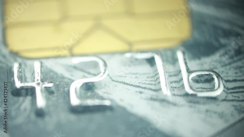 Bank credit card number close up