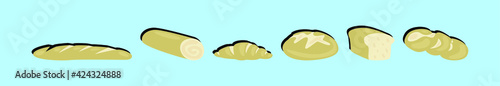 set of bread. cartoon icon design template with various models. vector illustration isolated on blue background