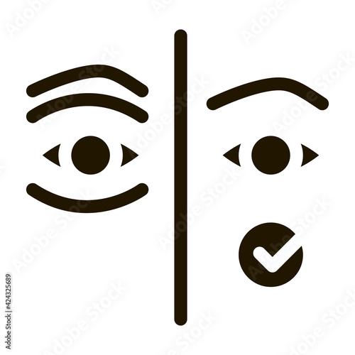 medical eyelid surgery glyph icon vector. medical eyelid surgery sign. isolated symbol illustration