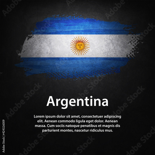 Argentina Flag Black Background