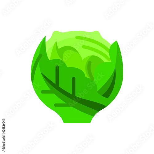 Cabbage Flat Icon Logo Illustration Vector Isolated. Chinese Food and Restaurant Icon-Set. Suitable for Web Design, Logo, App, and Upscale Your Business.