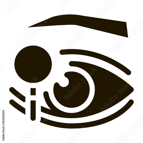 eyelid research glyph icon vector. eyelid research sign. isolated symbol illustration