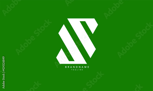 Alphabet letters Initials Monogram logo JS, SJ, J and S