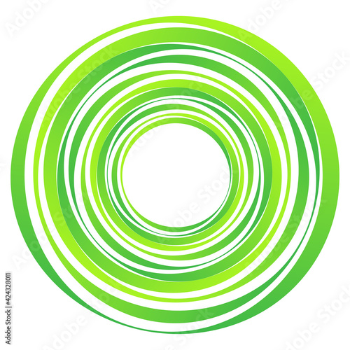 Geometric spiral, swirl, twirl circles. Abstract circular illustration. Twist, spin, rotation effect circles