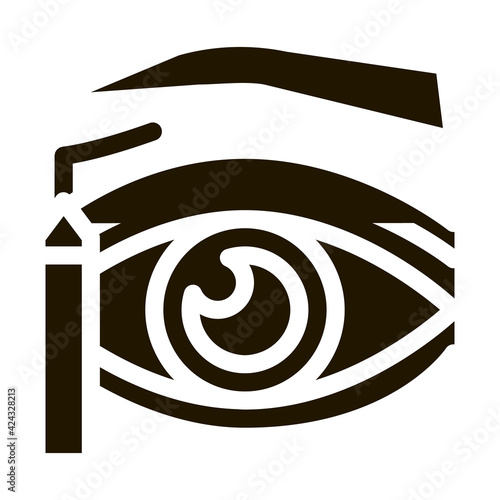 eyelid surgery design phase glyph icon vector. eyelid surgery design phase sign. isolated symbol illustration