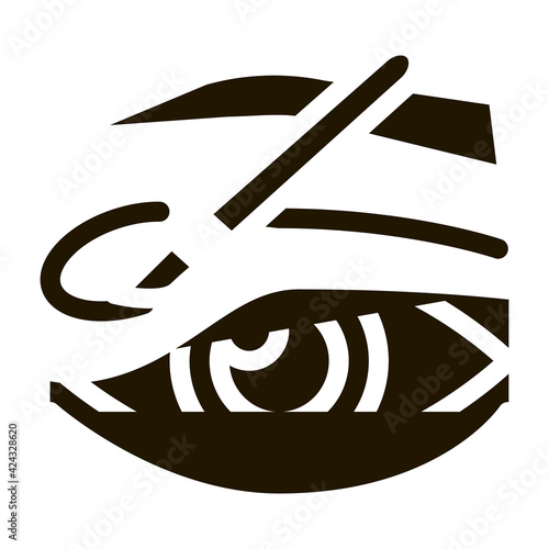 eyelid surgery incision glyph icon vector. eyelid surgery incision sign. isolated symbol illustration