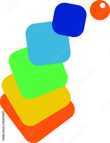 Logo or icon abstract for blockchain industry, 3d vector illustration