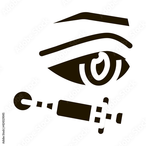 eyelid surgery anesthesia glyph icon vector. eyelid surgery anesthesia sign. isolated symbol illustration