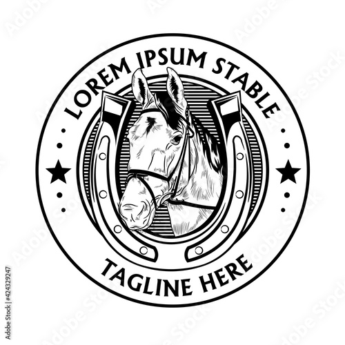 Horse ranch and shoe logo