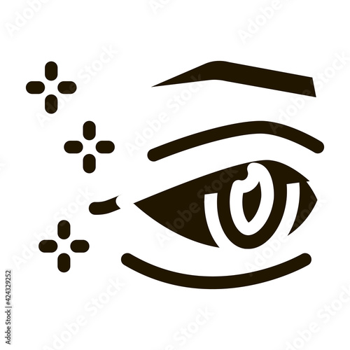 eyelid surgery result glyph icon vector. eyelid surgery result sign. isolated symbol illustration
