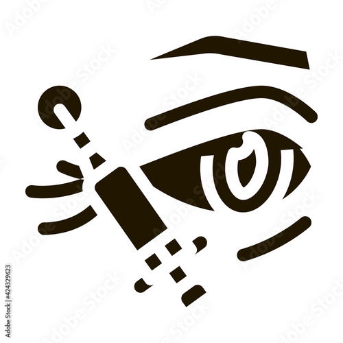 eyelid surgery local anesthesia glyph icon vector. eyelid surgery local anesthesia sign. isolated symbol illustration