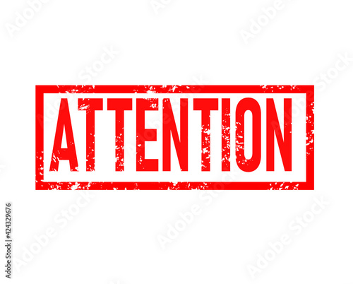 attention stamp red rubber stamp on white background. attention stamp sign. attention sign.