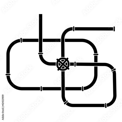 Flat set with water pipes. Design element. Business technology concept. Stock image. EPS 10.