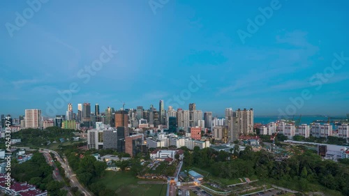 Day to night time lapse video of at central area of Singapore.