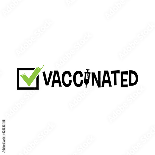 Vector Vaccinated Checkbox Label Illustration