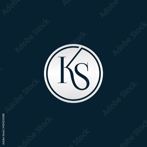 Alphabet letters Initials Monogram logo KS.Illustration vector