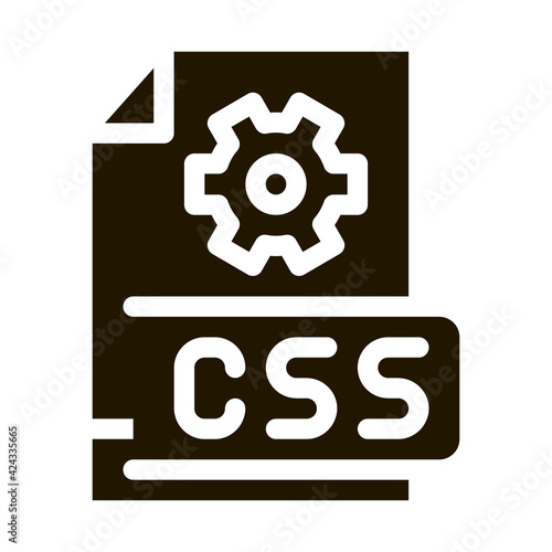 front end css code glyph icon vector. front end css code sign. isolated symbol illustration