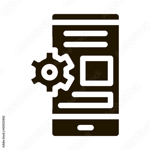 web site adaptive for phone glyph icon vector. web site adaptive for phone sign. isolated symbol illustration