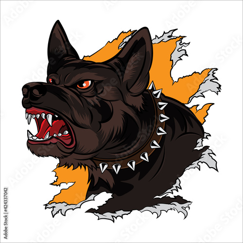Angry dog vector illustration