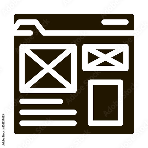 front end web site style glyph icon vector. front end web site style sign. isolated symbol illustration