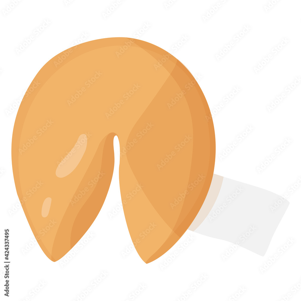 Vector illustration of fortune cookie. Isolated on white background. Food, dessert, good fortune theme. Vector illustration of fortune cookie. Isolated on white background. Food, dessert, good fortune theme.
