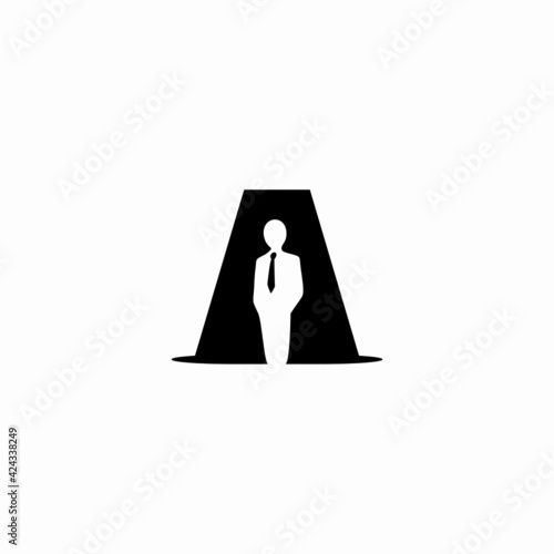 letter a and business man vector logo illustration
