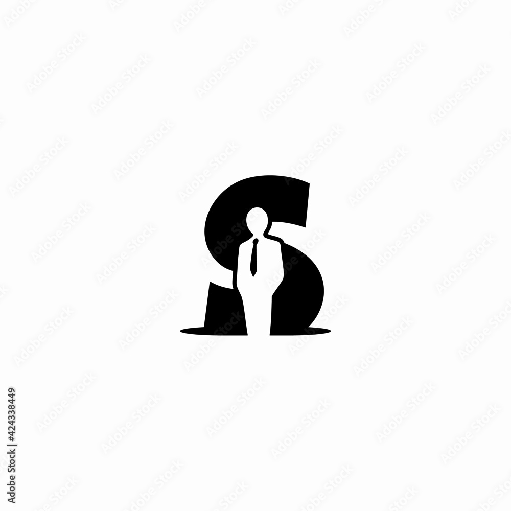 letter s and business man vector logo illustration letter s and business man vector logo illustration